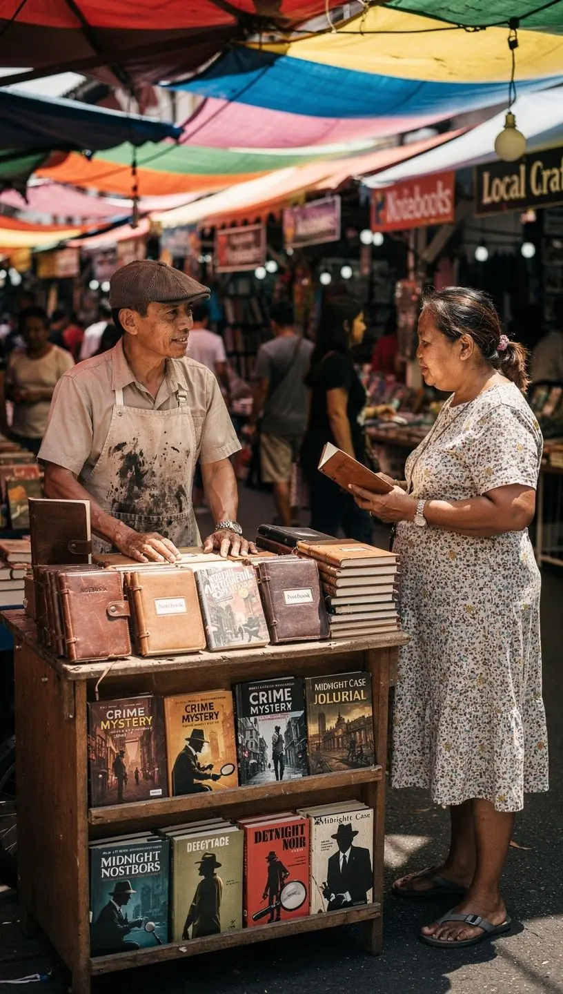A dark, atmospheric cityscape at night, with dimly lit windows suggesting untold stories within.