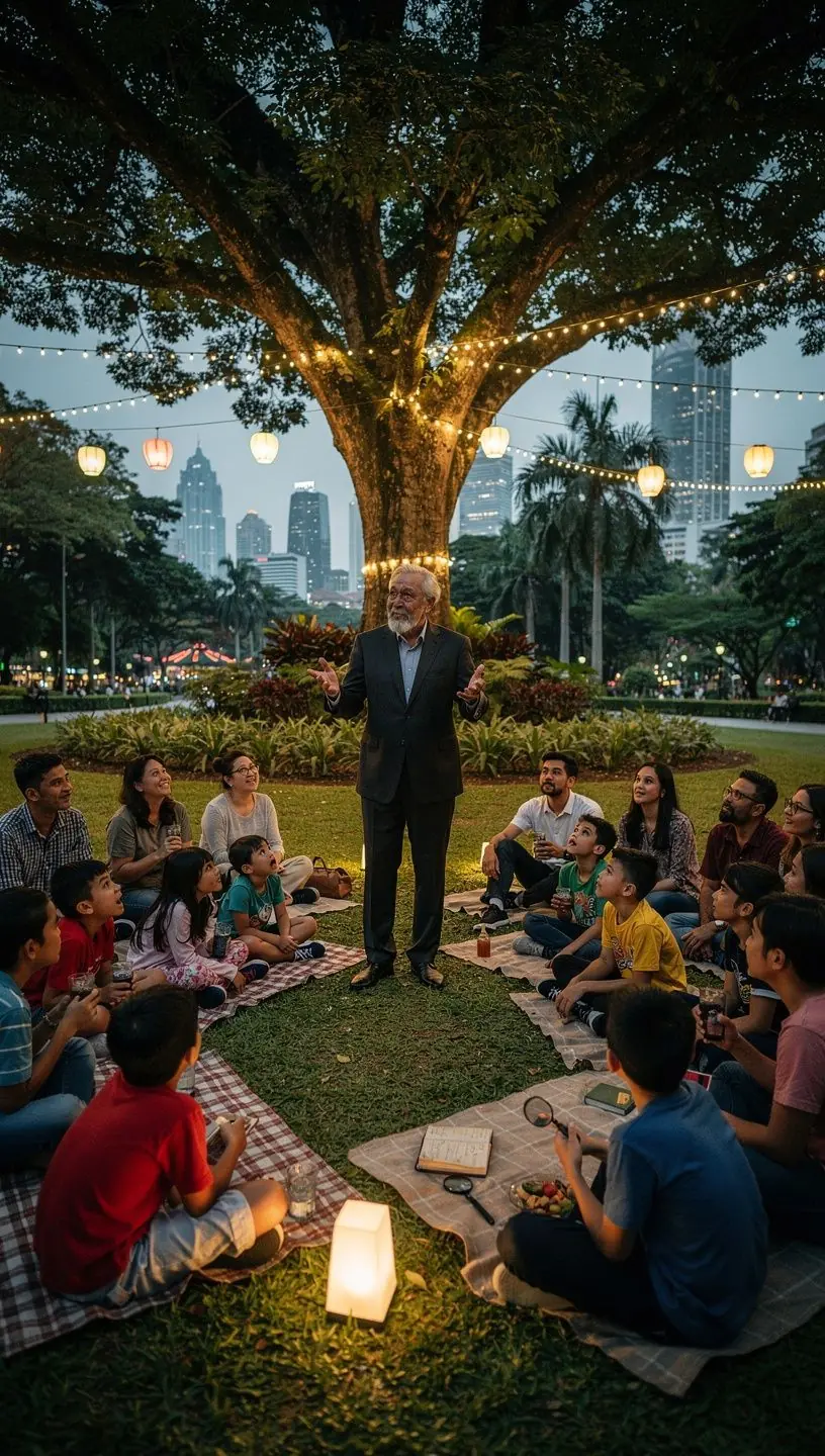 A dark alley illuminated by a single flickering streetlight, hinting at hidden secrets.